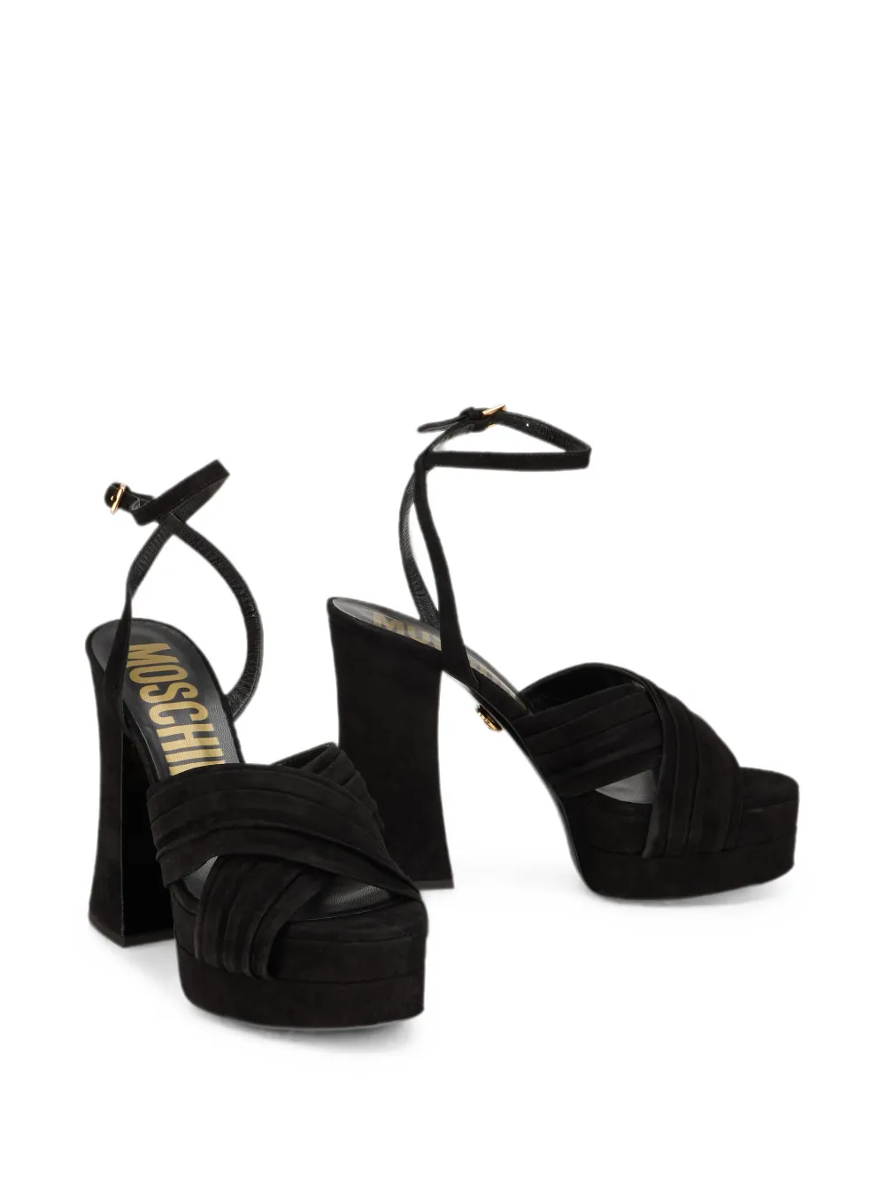 Moschino buckle-fastening platform sandals Zwart
