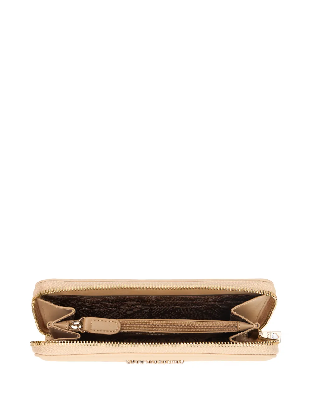 Moschino eyelet-embellished logo-plaque wallet Beige