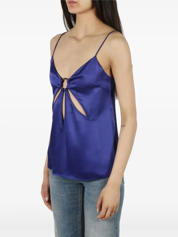 【Stella McCartney×】ドレープサテントップス/M Stella McCartney サテン トップ | ブルー | FARFETCH JP