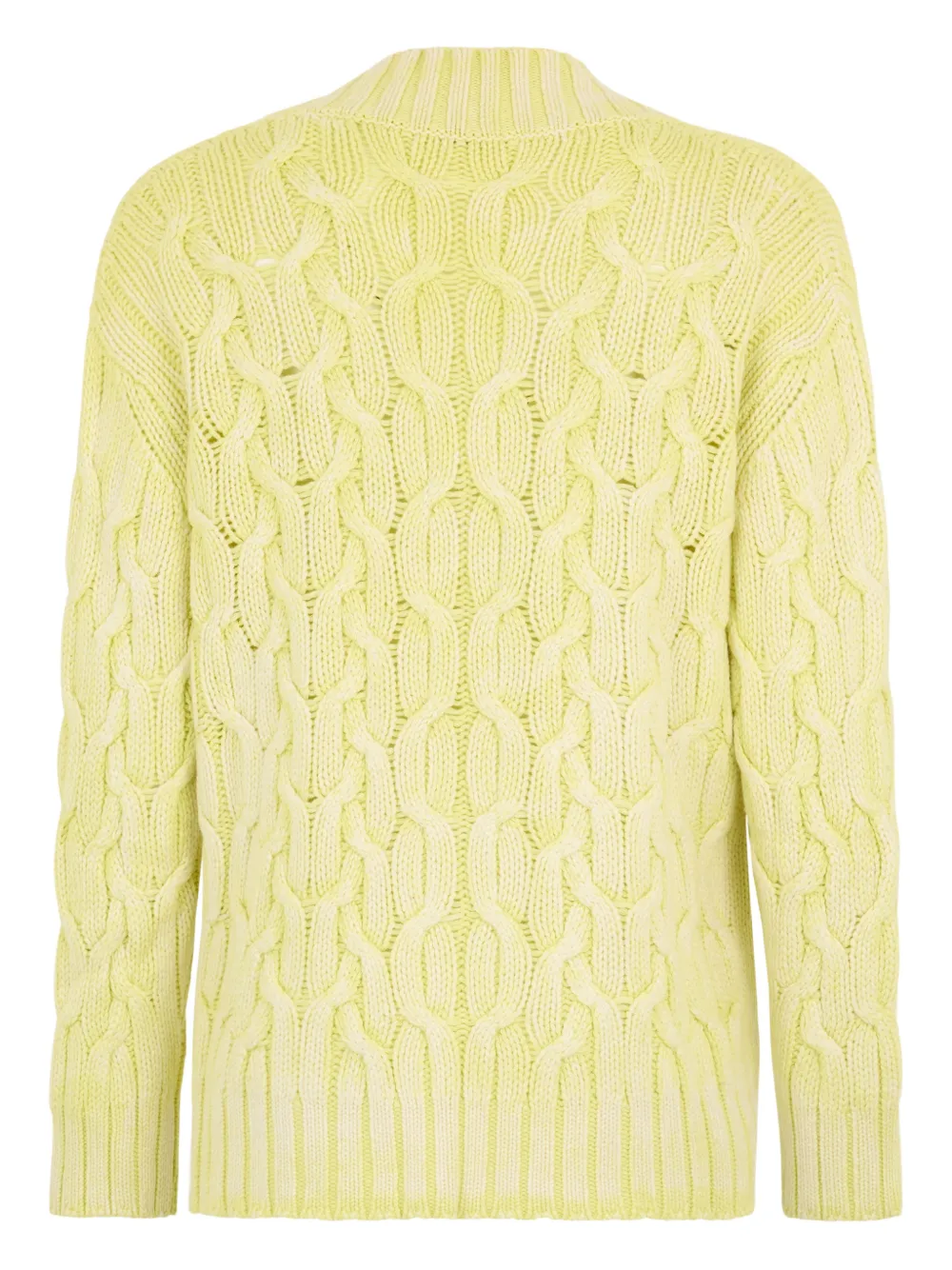  Malo Cable-knit V-neck Sweater - Yellow 