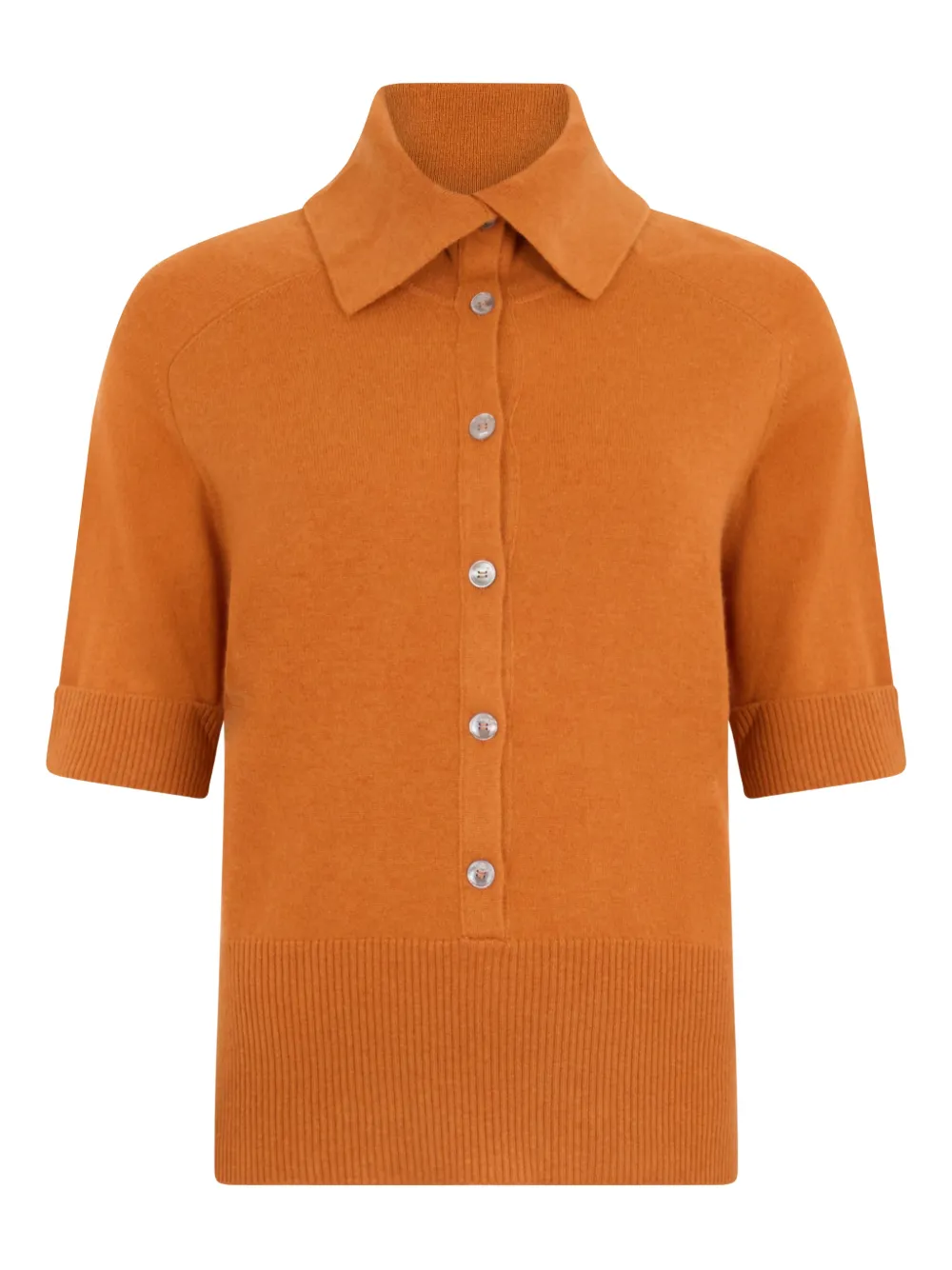 Malo ribbed polo top - Arancione
