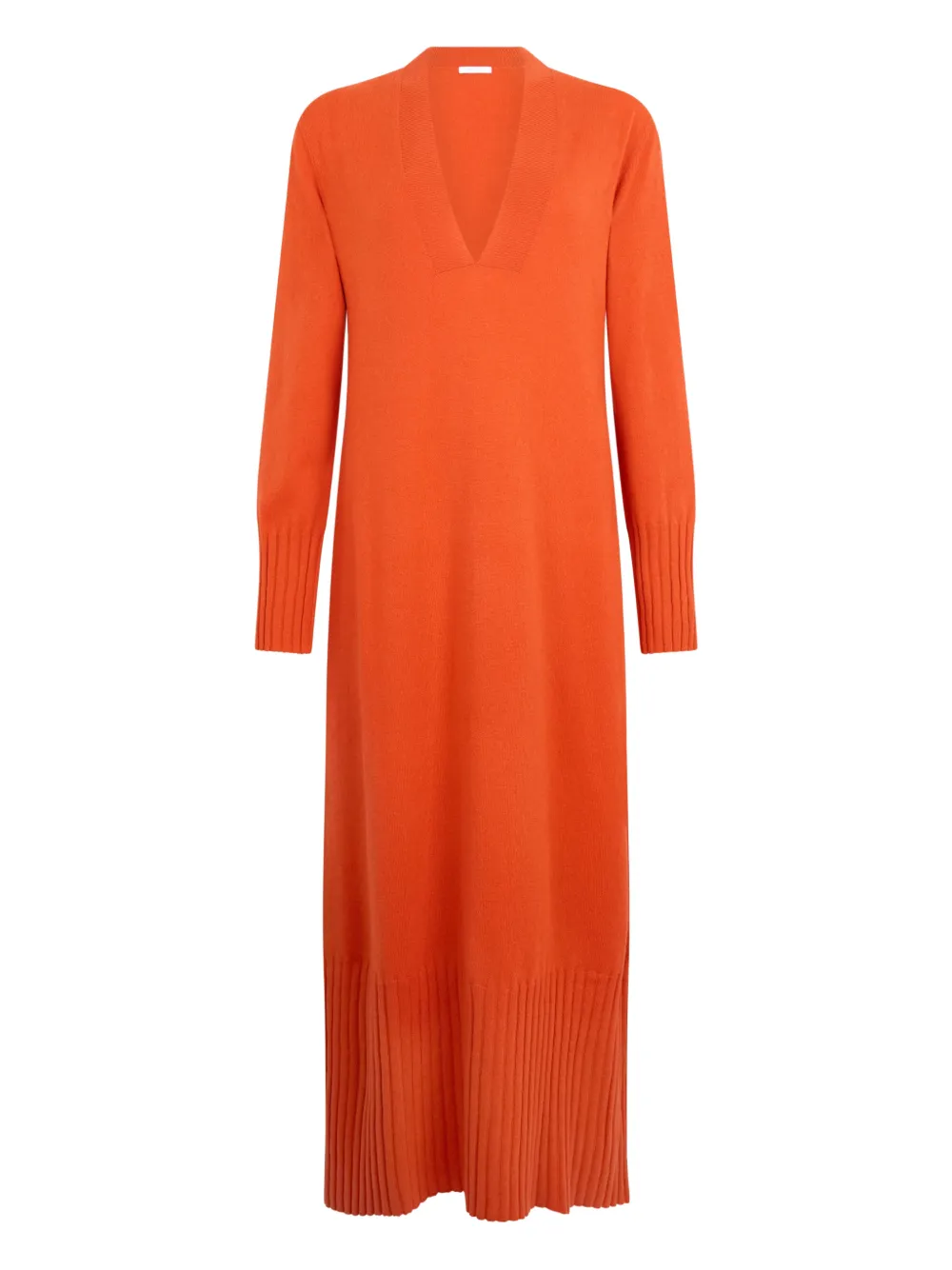 Malo knitted V-neck maxi dress - Orange