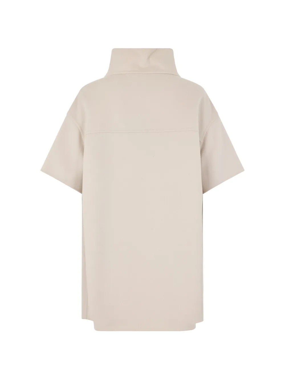 Moorer Oversized jas met hoge hals en korte mouwen Beige