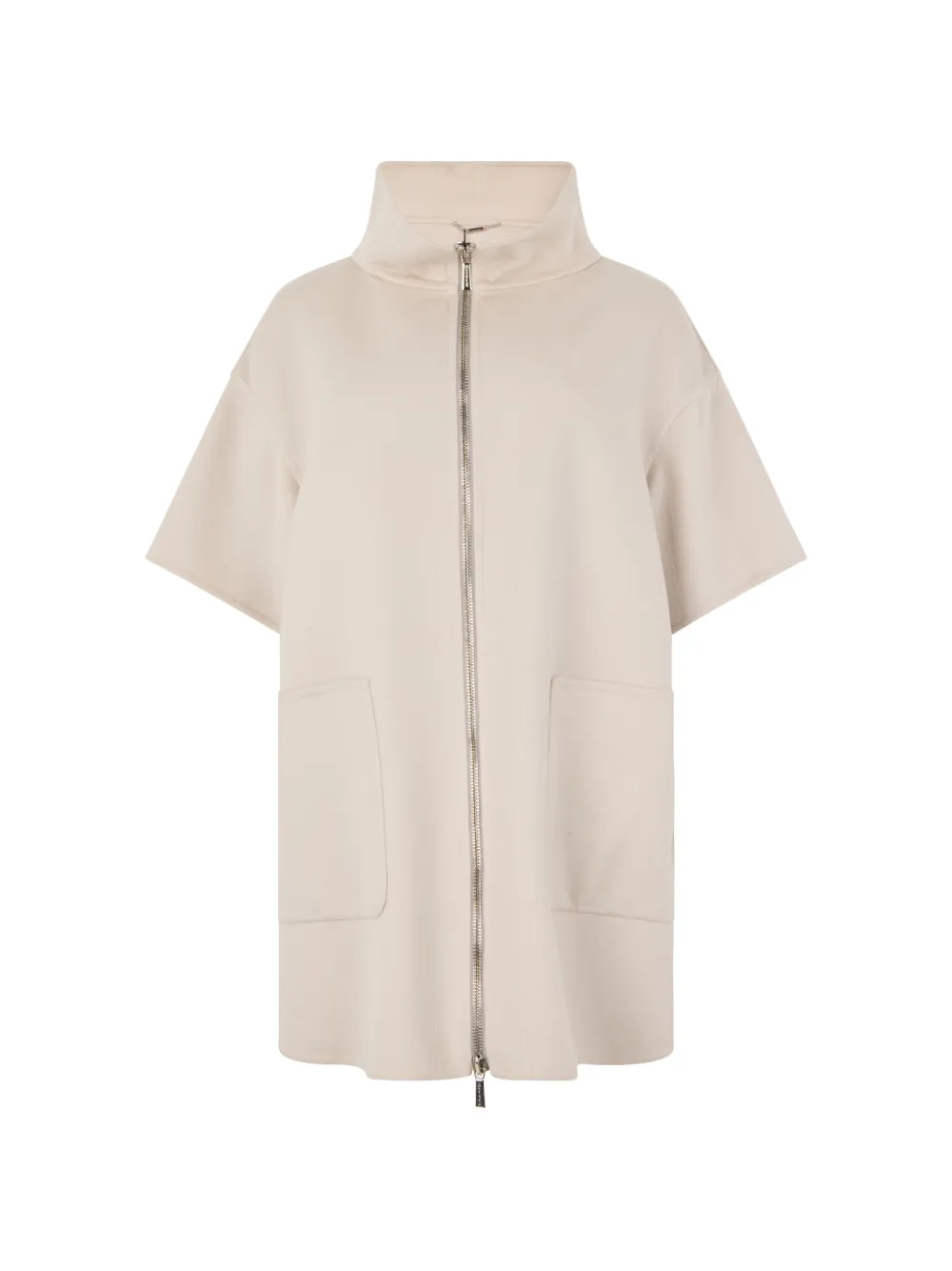Moorer short-sleeve high-neck oversized coat - Neutrals