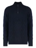 Moorer cable-knit half-zip sweater - Blue
