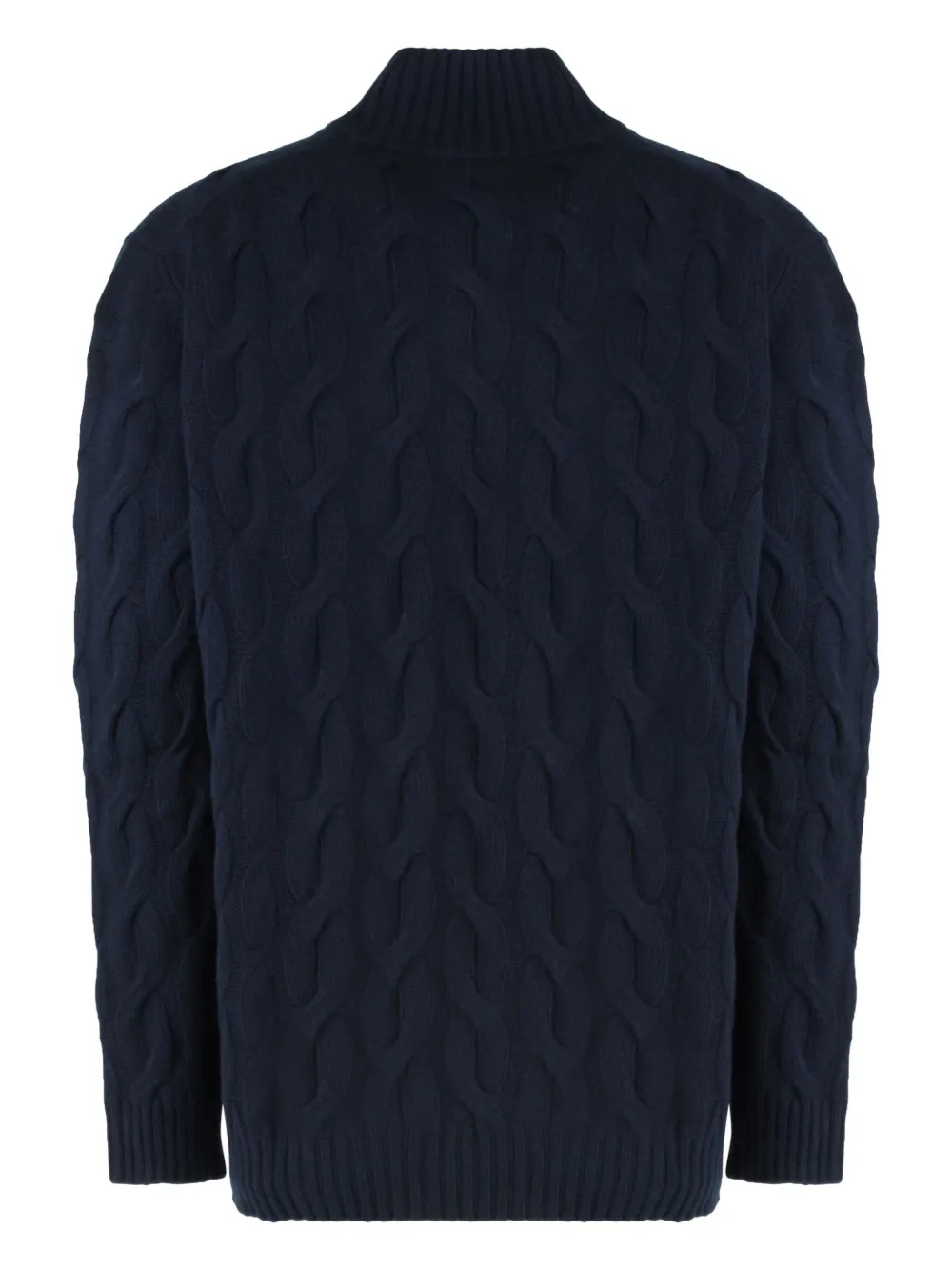Moorer cable-knit half-zip sweater - Blauw