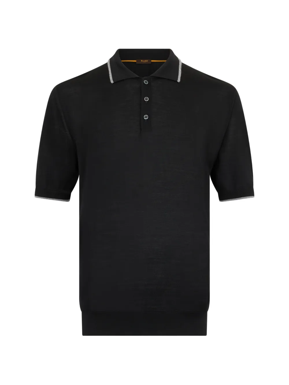 Moorer grey trim polo shirt - Nero