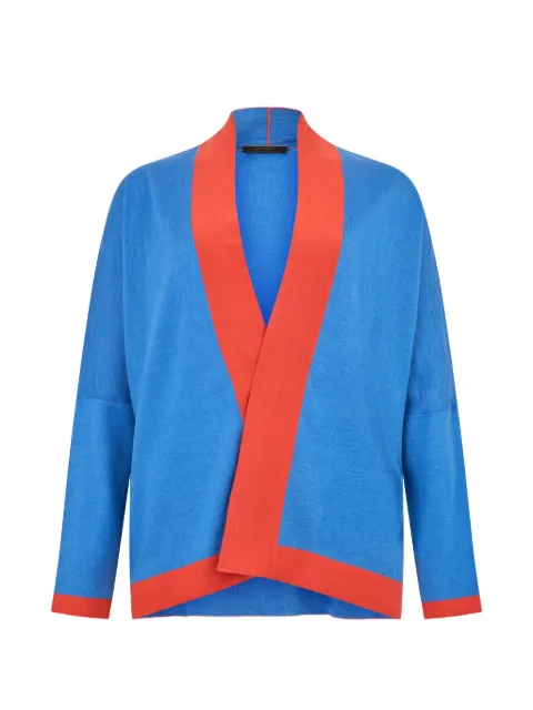 Moorer contrast-trim drop-shoulder cardigan