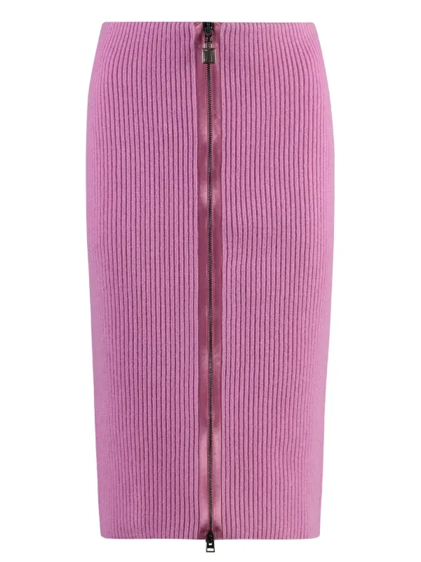 Tom Ford Ribbed-knit Skirt in Pink