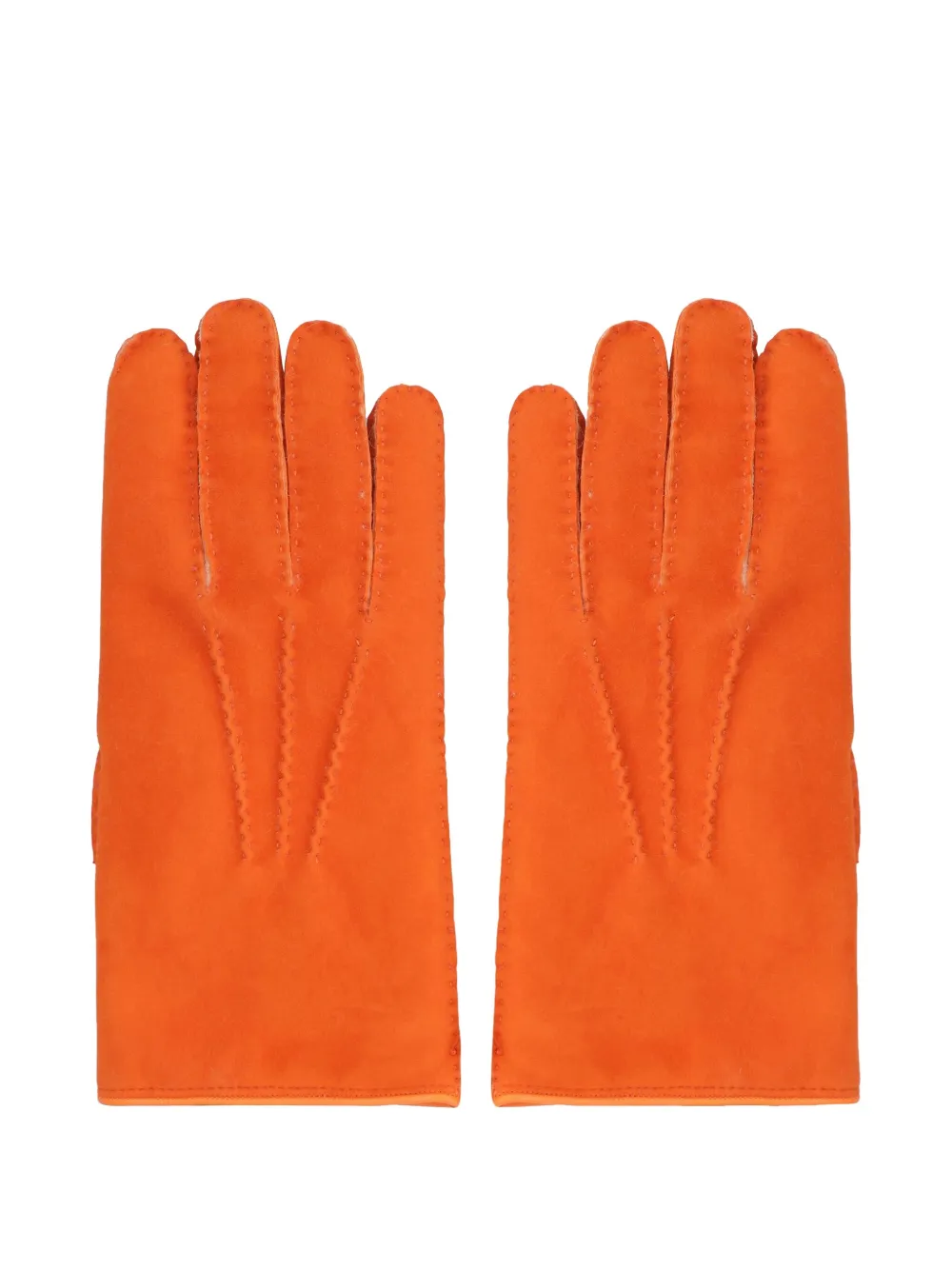 Moorer Calf-leather Gloves In Orange