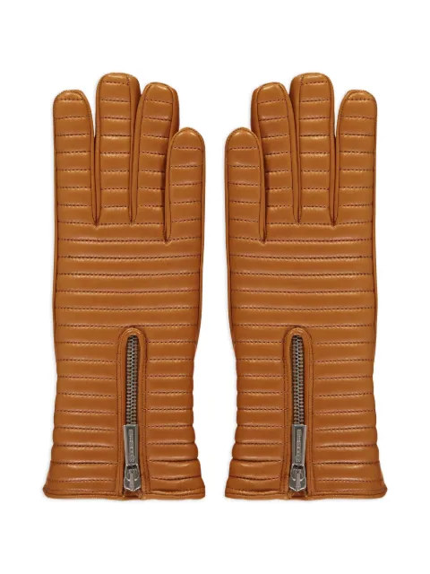 Moorer quilted zip-fastening gloves
