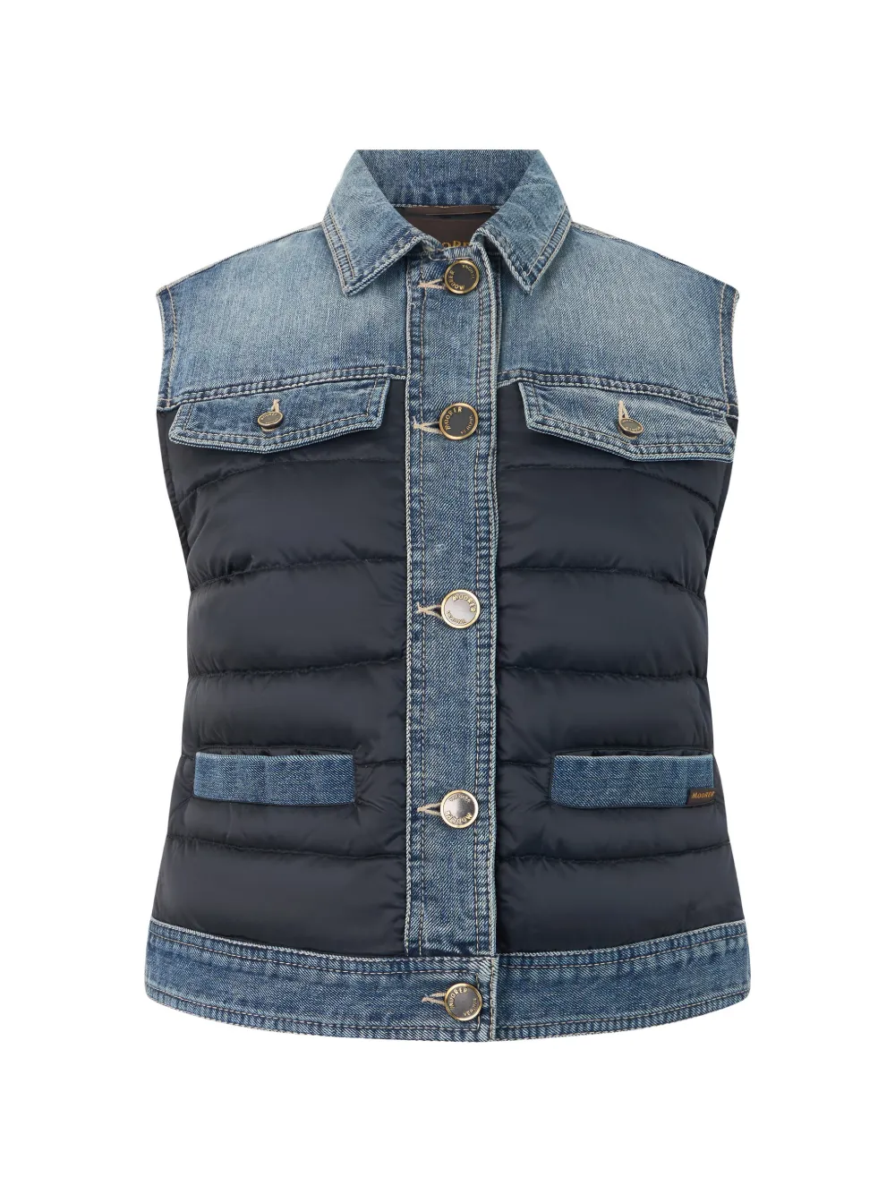 Moorer quilted panelled gilet - Blau
