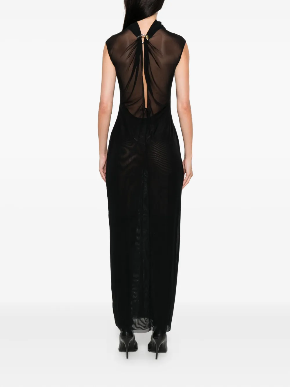 Jean Paul Gaultier Sequin-embellished Maxi Dress In Black