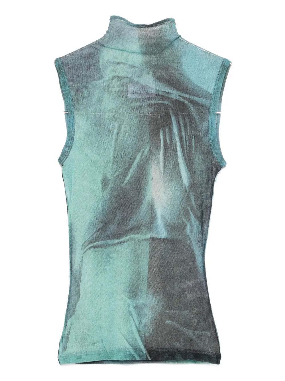 Jean Paul Gaultier Graphic-print High-neck Tank Top In Blue