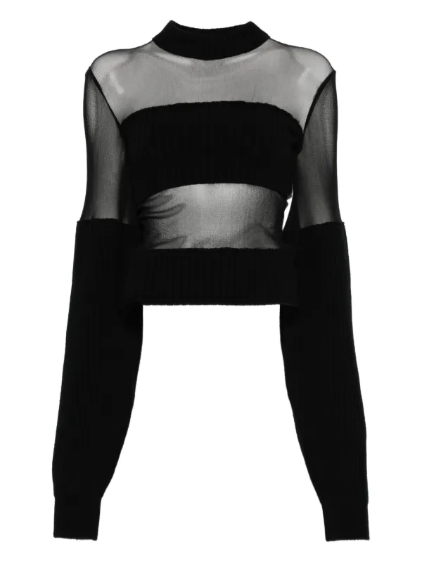 Jean Paul Gaultier Cropped Sweater in Black
