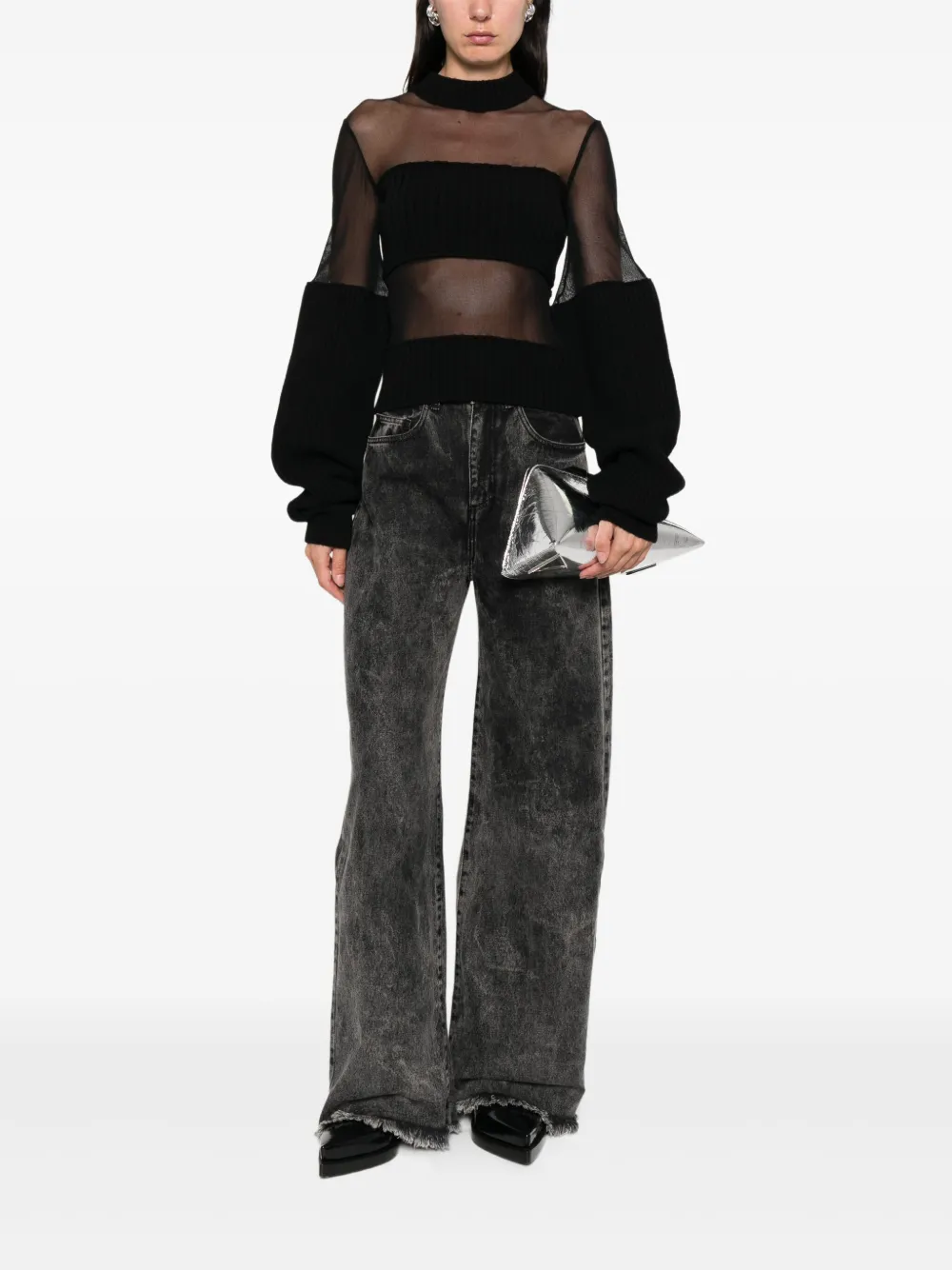 Jean Paul Gaultier Cropped trui Zwart
