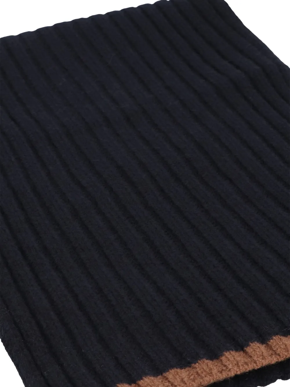 Moorer ribbed-knit rectangular scarf - Zwart