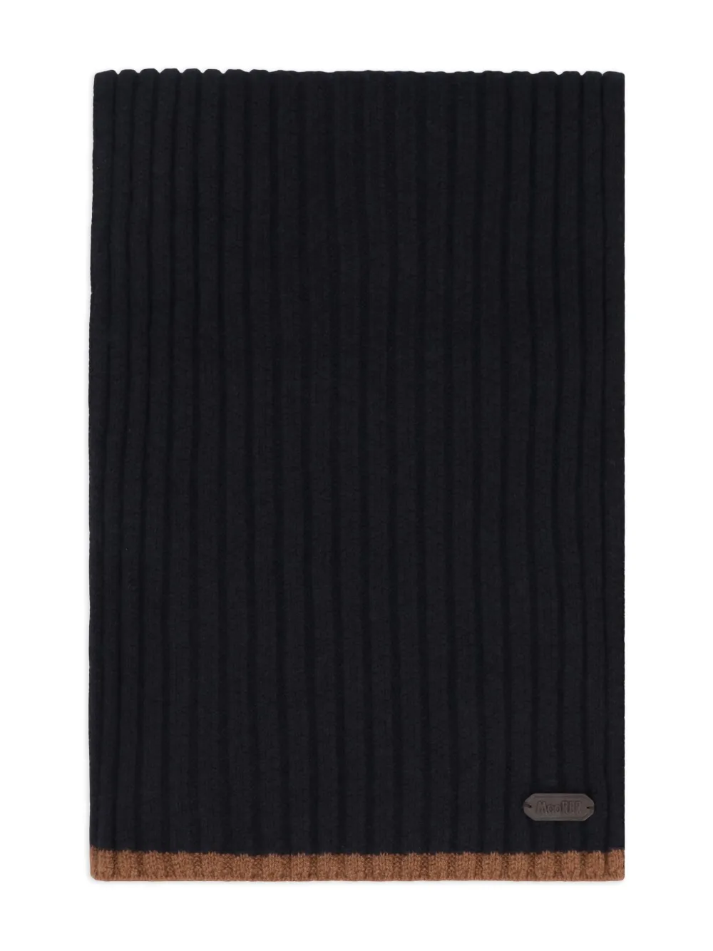 Moorer ribbed-knit rectangular scarf - ブラック Moorer ribbed-knit rectangular scarf - ブラック