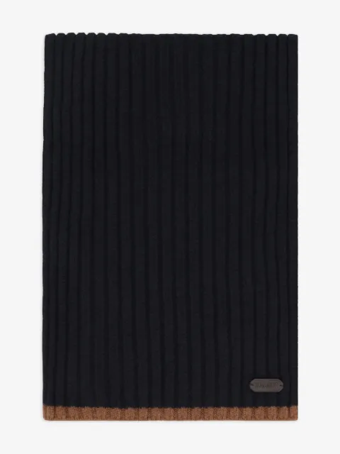 Moorer ribbed-knit rectangular scarf