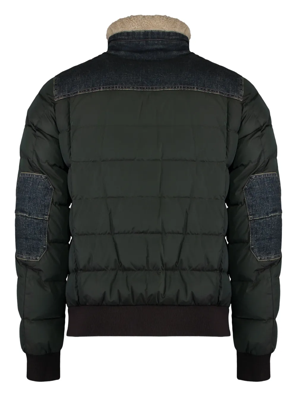 Moorer denim-panelled bomber jacket Groen