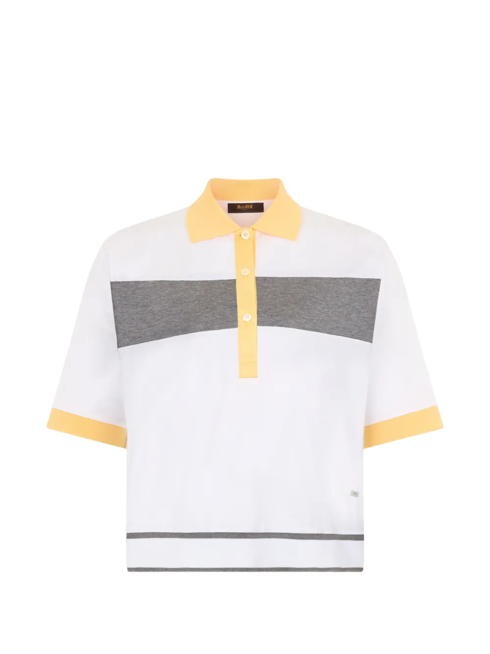 Moorer striped polo shirt - Bianco