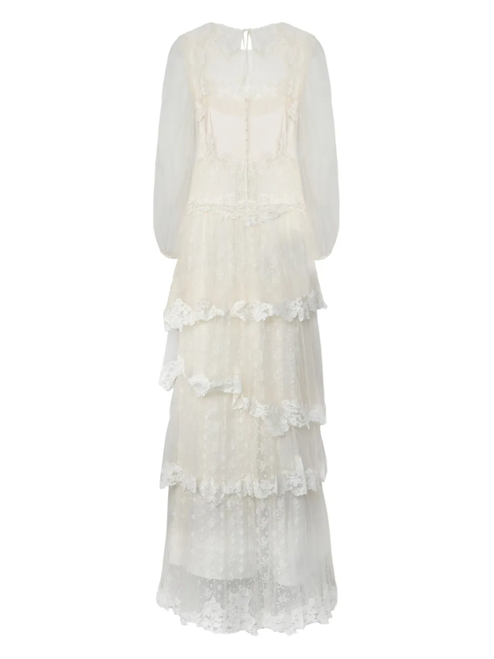 Alberta Ferretti lace maxi dress - Wit