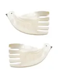 Gohar World bird-shaped hair combs - White