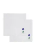 Gohar World floral-embroidered napkins (set of two) - White