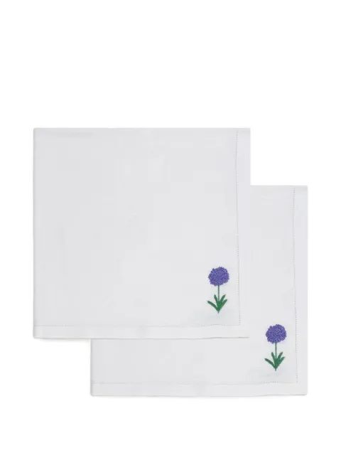 Gohar World floral-embroidered napkins (set of two)