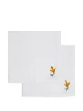Gohar World mimosa-embroidered napkins (set of two) - White