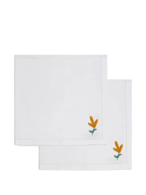 Gohar World mimosa-embroidered napkins (set of two)