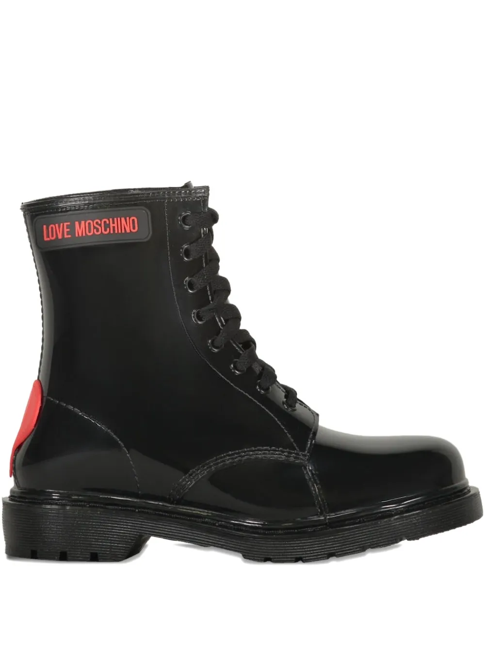 Love Moschino Lace-up Ankle Boots In Black