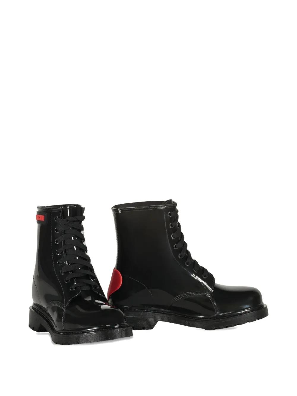 Love Moschino Lace-up Ankle Boots In Black
