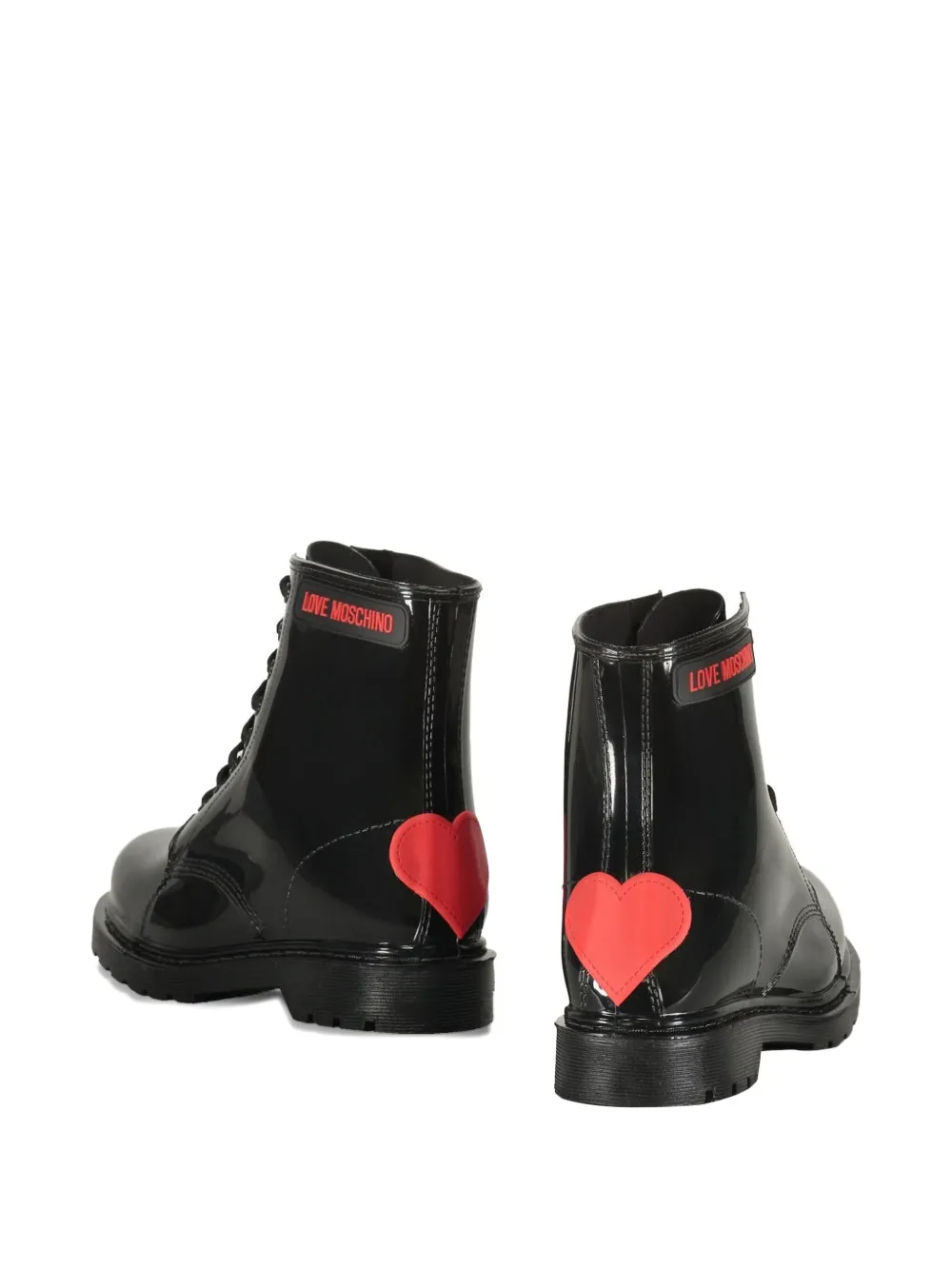 Love Moschino Lace-up Ankle Boots In Black