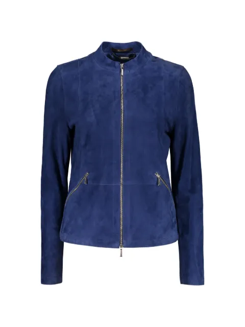 Moorer suede zip-up jacket