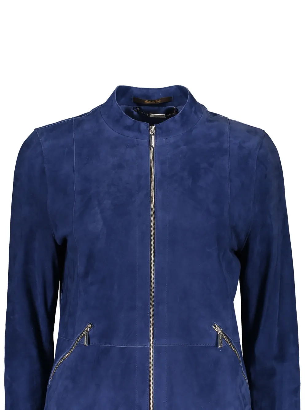Moorer suede zip-up jacket Blauw