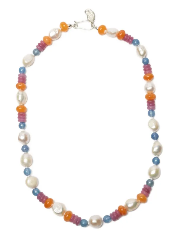Gohar World Pearl-embellished Necklace in Silver