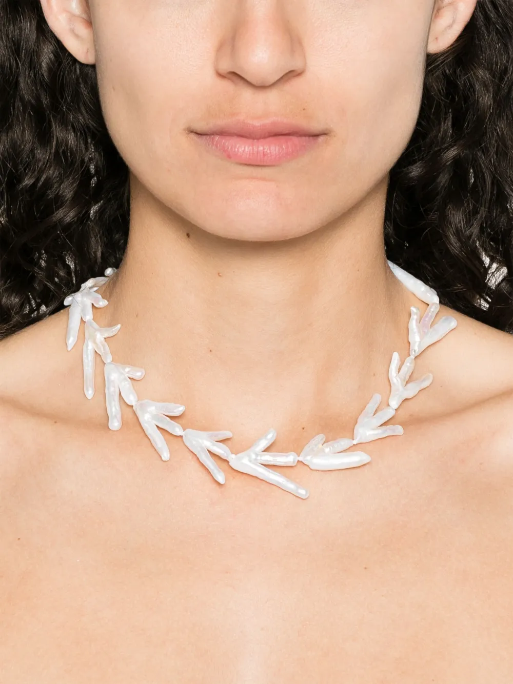 Gohar World Chicken Foot pearl necklace - Zilver