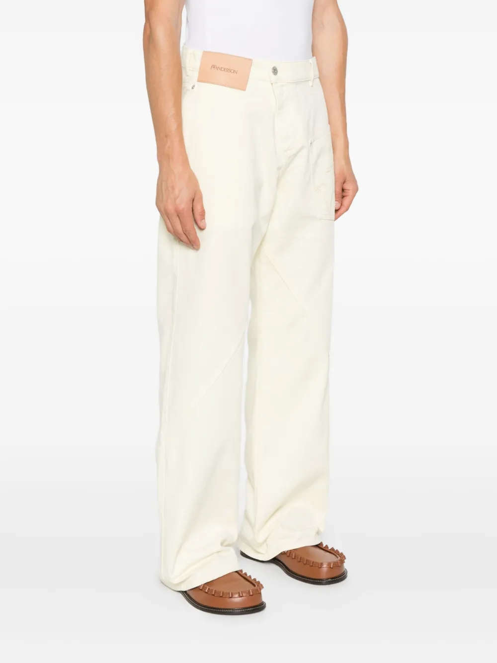JW Anderson Gedraaide cargo jeans Geel