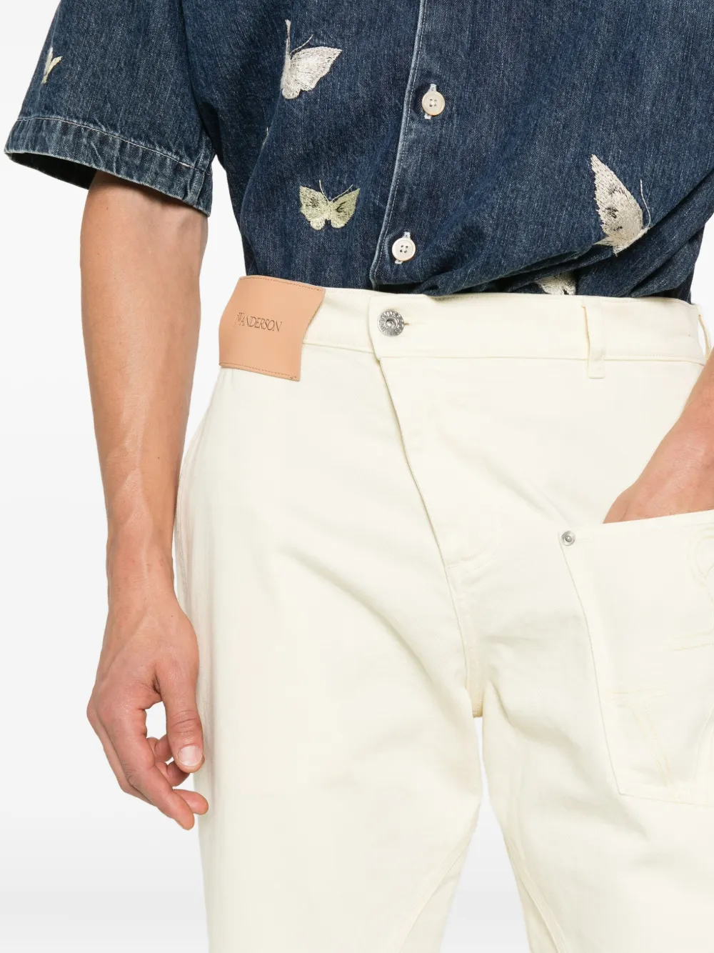 JW Anderson Gedraaide cargo jeans Geel