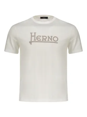【送料&関税込】Herno T-shirt With Logo HERNO (ヘルノ) グラデーションロゴ クルーネック 半袖 Tシャツ