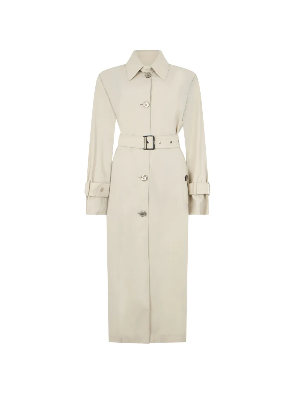 Moorer Belted Button-down Trench Coat In Neutral