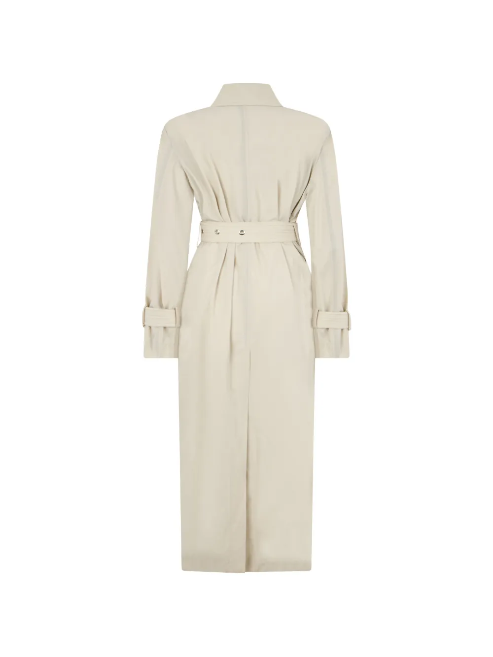 Moorer belted button-down trench coat Wit
