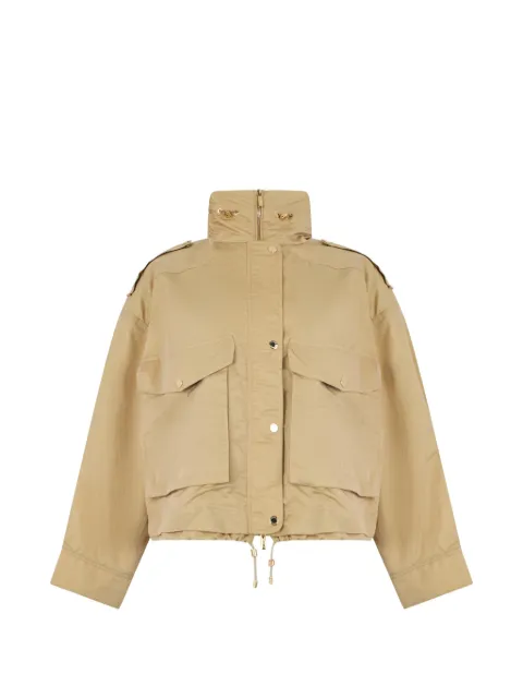 Moorer high-neck drawstring bomber jacket