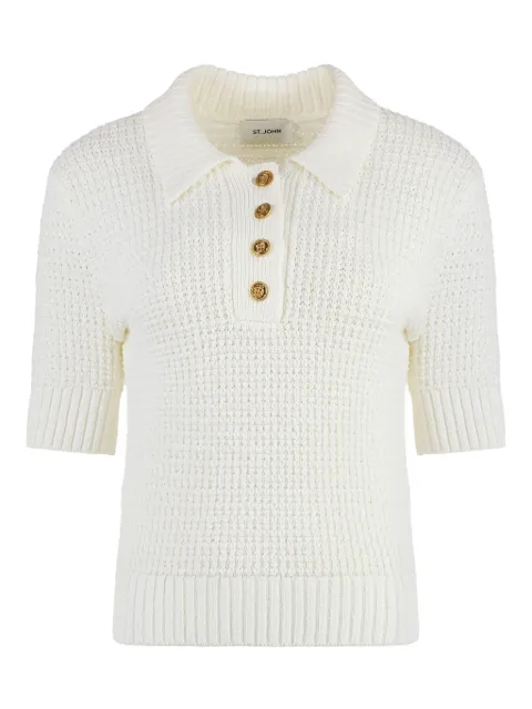 St. John knitted cotton polo shirt