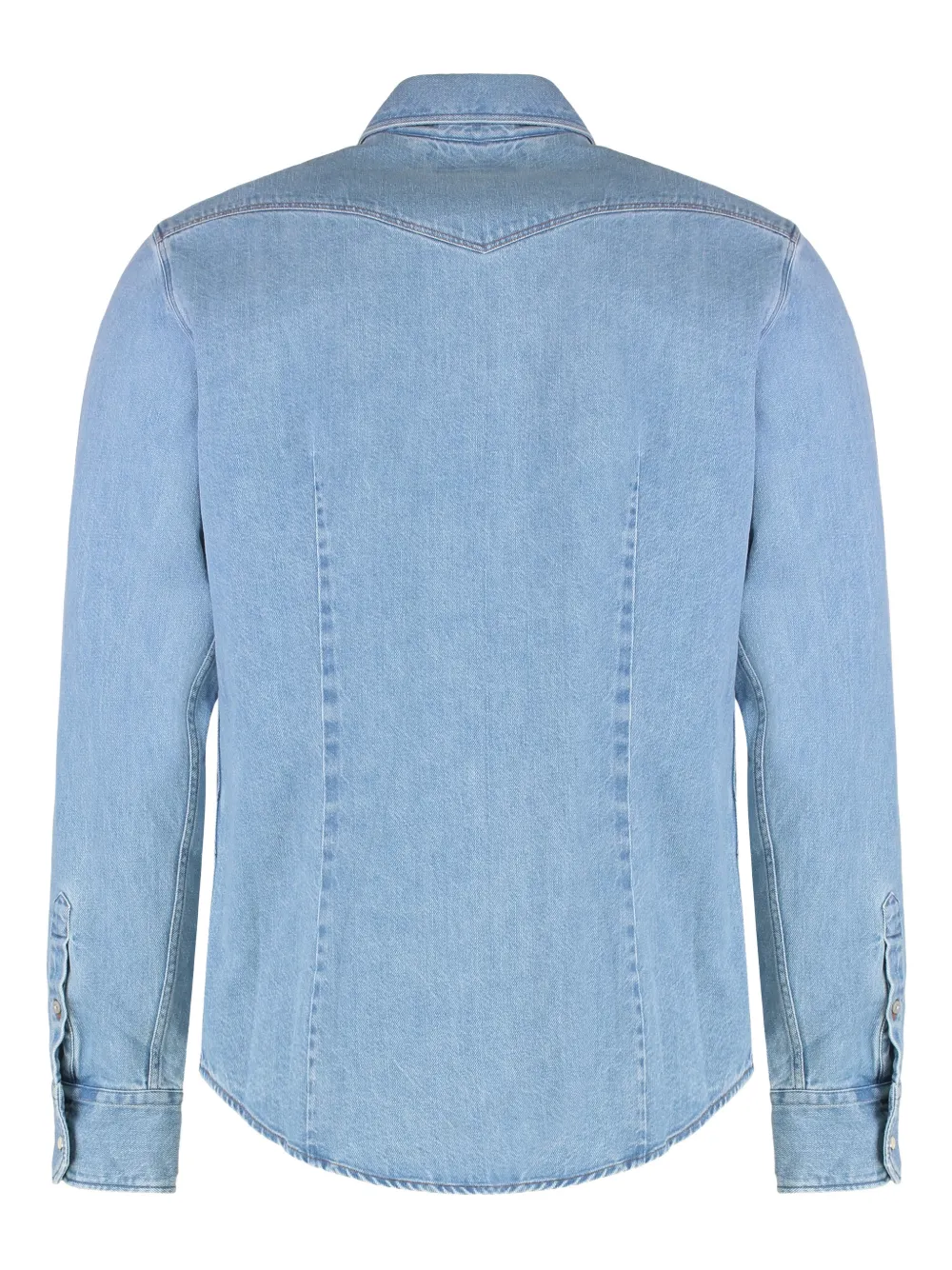 Moorer Larrie buttoned chest-pocket shirt - Blauw