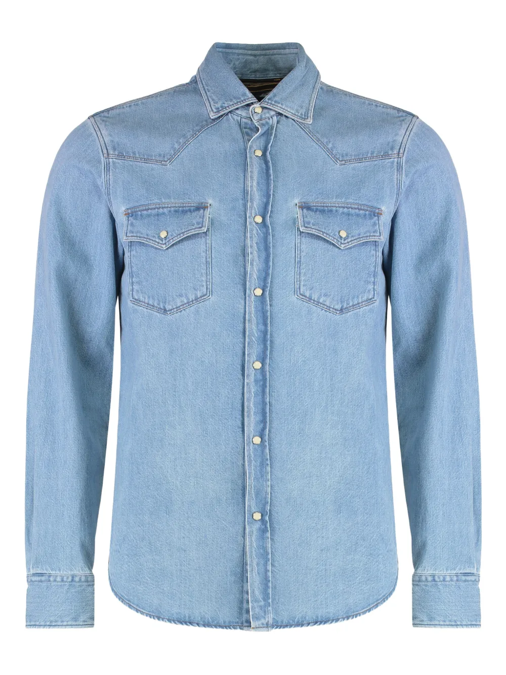 Moorer Larrie buttoned chest-pocket shirt | Blue | Image 1