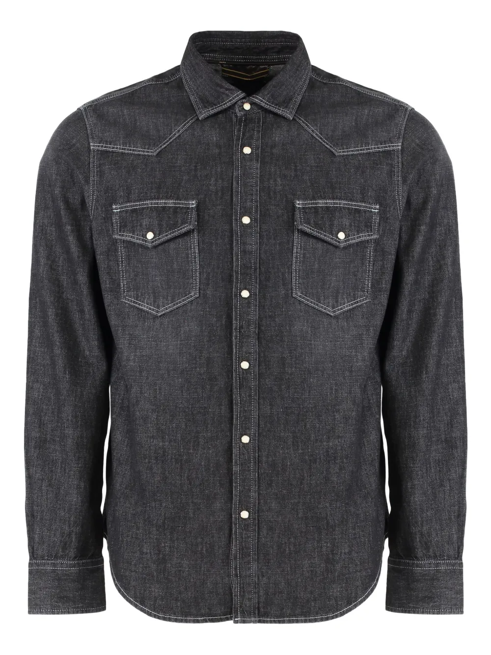 Moorer denim flap-pocket shirt Blauw
