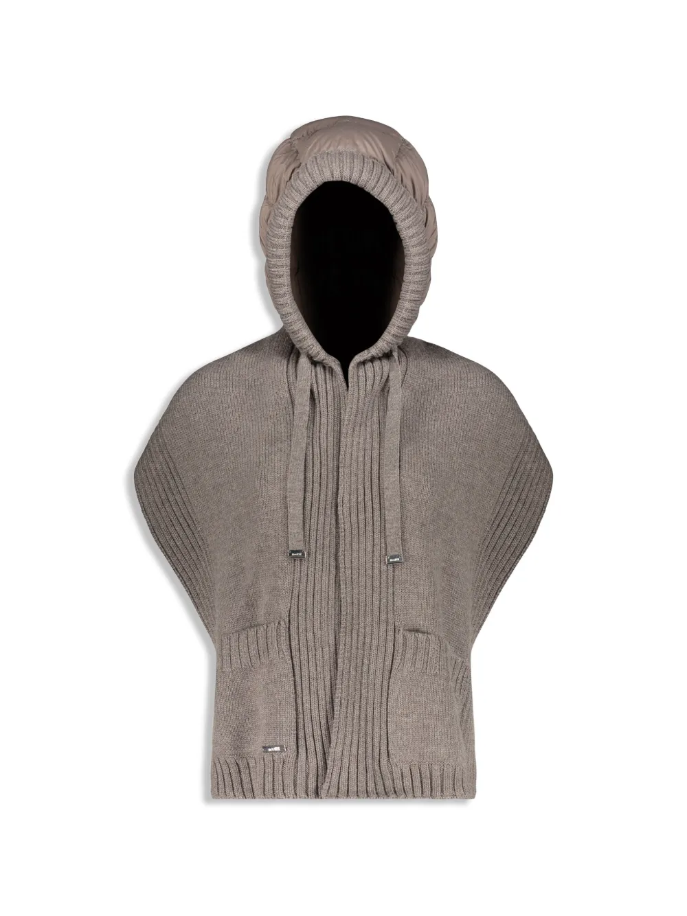 Moorer Geribbelde sjaal met capuchon Beige