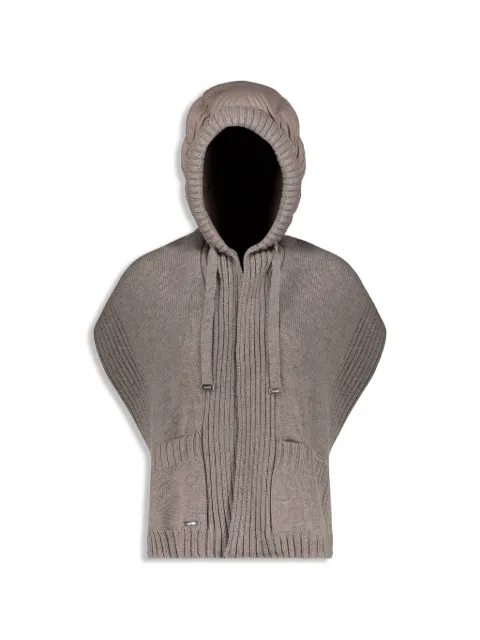 Moorer hooded ribbed scarf